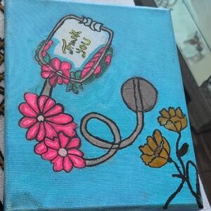 Vibrant Floral Canvas Art with Pink and Yellow Blooms